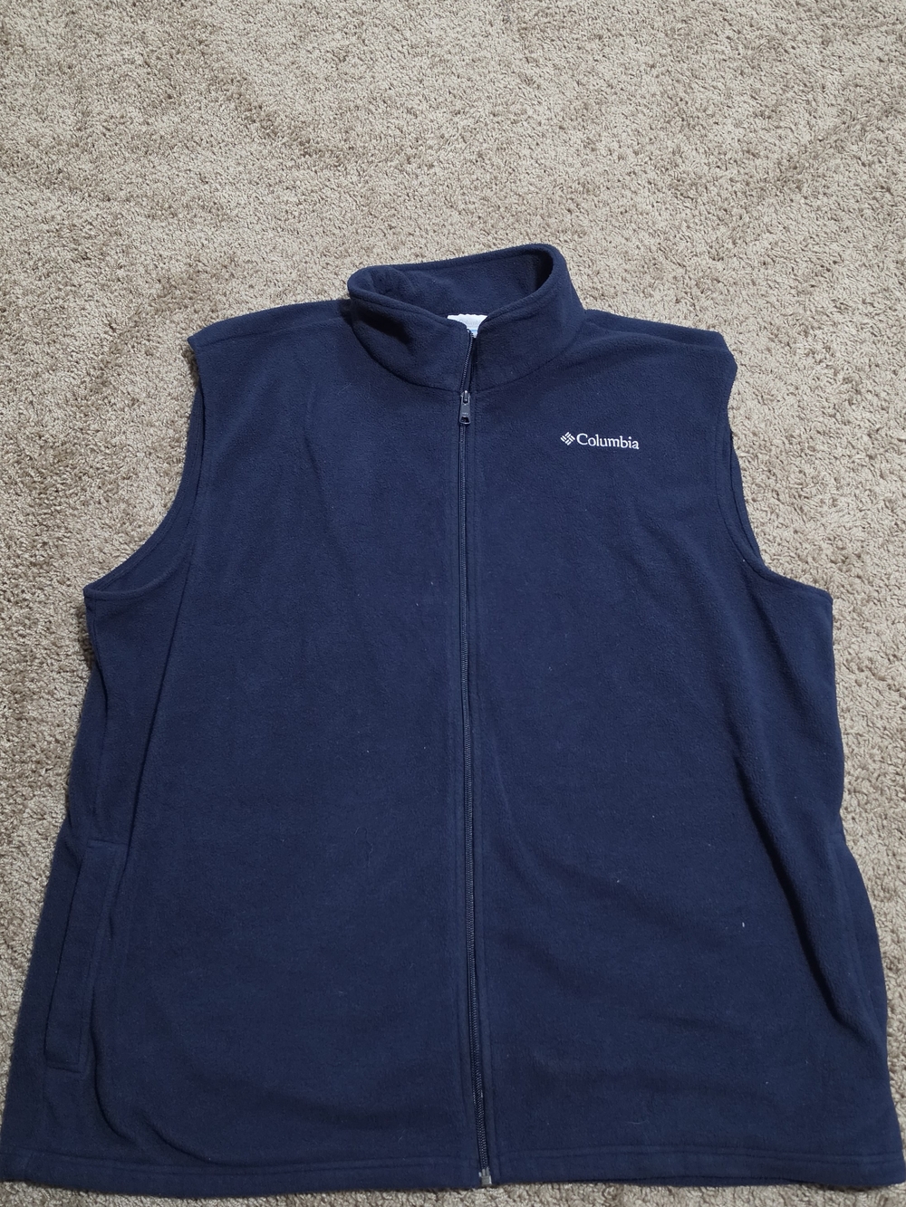 Columbia Men's Navy Blue Full-Zip Fleece Vest, Size XXL